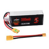 Batterie Lipo URUAV 22.2V 5000mAh 100C 6S avec connecteur XT90 et câble adaptateur XT90 vers XT60 pour drone RC