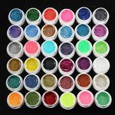 36 Tencere Parlak Toz UV Üreticisi Jel Tırnak Sanatsal Dekorasyon Seti 