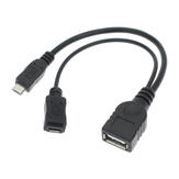 2 σε 1 Femal OTG Plug To Male Micro USB Adapter Cable Cable For Tablet