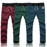 Men's Drawstring Solid Color Casual Sports Pants Trousers