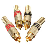 Protetor de cabo para conectores macho RCA/Phono banhados a ouro, 4 peças
