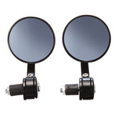 Espelhos retrovisores universais para guidão de motocicleta de 7/8 polegadas (22 mm) com vidro azul e estrutura preta