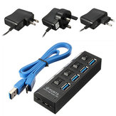 4 Portas USB 3.0 HUB Adaptador CA Comutável Ligado/Desligado