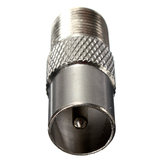 Zilver F Type Vrouwelijke Schroefstekker Aan TV-antenne RF Mannelijke Connector Adapter