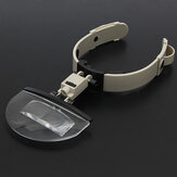 4 Lens Headbandd LED Head Light Magnifier Magnifying Glass Loupe