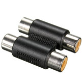 Double Head RCA Female Type To Female Connector Audio Video Adaptor