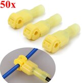 Excellway® TC01 Conjunto de 50 Conectores Rápidos Hembra de Empalme de Cable de Espiga Amarilla
