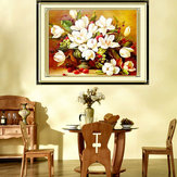 52 × 44cm DIY Cross Stitch Gardenia Flower Robótki Zestawy Home Decor
