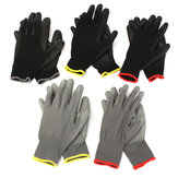 1 paire de gants de travail de précision avec paume en nylon enduite de PU pour une protection de sécurité légère