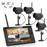 ENNIO SY602E14 7 inch TFT Digitale 2,4G Wireless Audio Video 4CH Quad DVR Beveiligingssysteem Met 4 Camera's