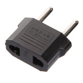  Flat to Round Plug Adapter Converter for Europe black
