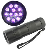 12 LED BlackLight Ultra Violet UV El Feneri Torch Lamba