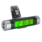 Thermomètre numérique pour voiture avec clip LCD rétroéclairé, horloge et calendrier