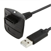 Fekete színű vezeték nélküli vezérlő USB töltőkábel Xbox 360-hoz