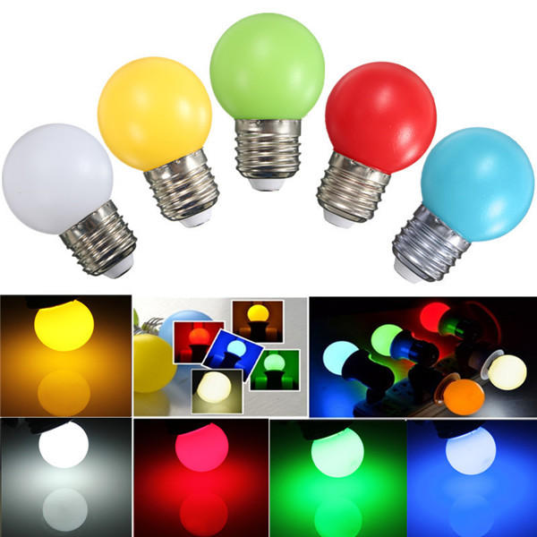 E27 3W PE Frosted LED Globe Colorful White Red Green Blue Yellow Lamp AC110-240V
