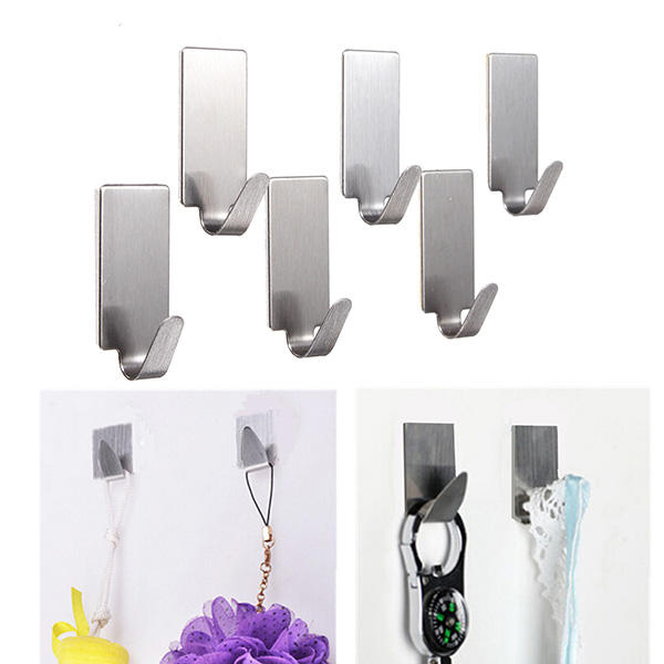 6x Clothes Hook 5cm Stainless Steel Towel Holder with Screws Wall Hook Fastening 