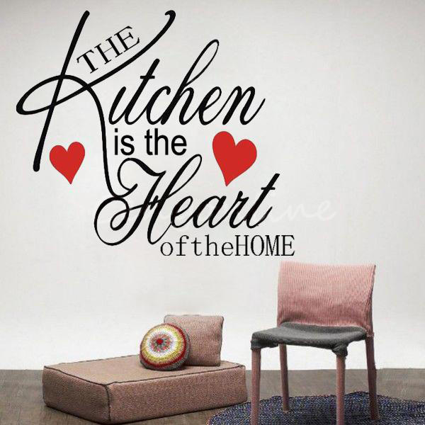 Large Decor Removable Kitchen Heart Home Wall Sticker Decal