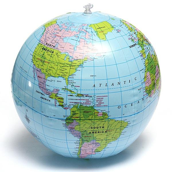 38cm PVC Inflatable Earth Globe Home Decor Geographical Education Tool