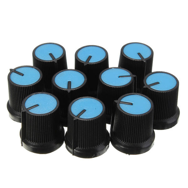 10st Plastic Voor Rotary Taper Potentiometer Hole 6mm Knop