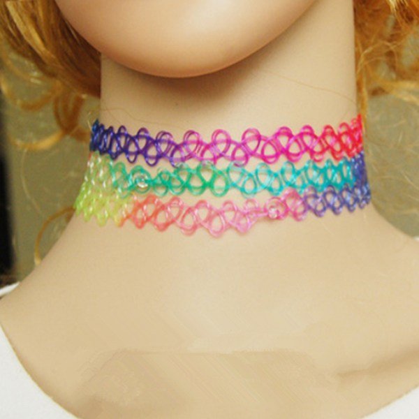 Vintage Colorful Stretch Elastic Henna Tattoo Choker Collar Necklace Sale -  Banggood USA sold out-arrival notice-arrival notice