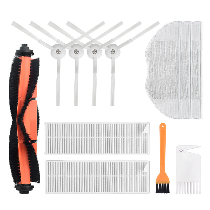 12pcs Replacements for Xiaomi Mijia G1 Vacuum Cleaner Parts Accessories Main Brush*1 Side Brushes*4 HEPA Filters*2 Mop C