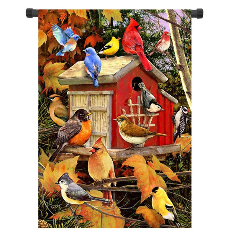 

28x40 12.5x18 дюймов Birdhouse Welcome Fall House Сад Флаг-ярд Баннерные украшения