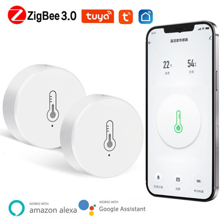 Tuya Smart Home ZB 3.0 Wireless Temperature and Humidity Sensor Works with Alexa Google Home Assista