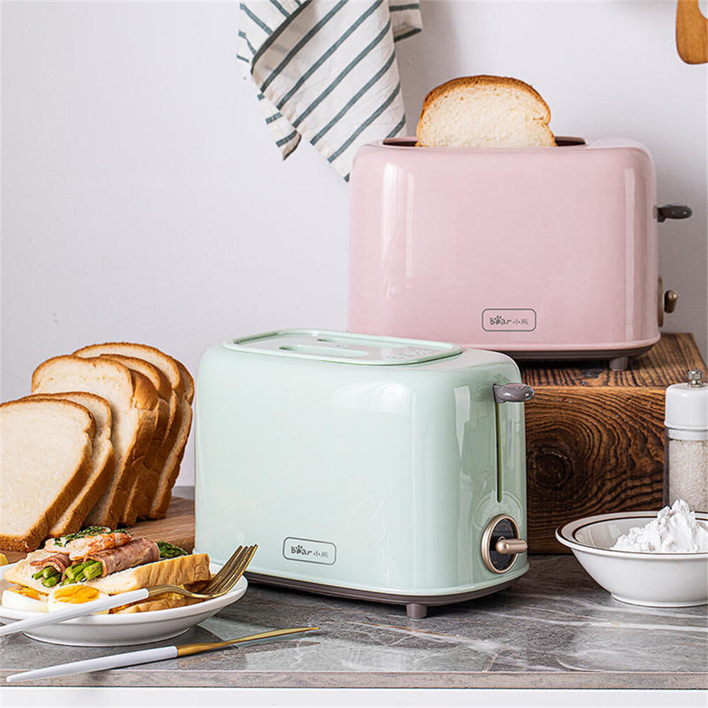

Slice Small Bread Toaster Warmer with Dust Cover - 650W Electric Stainless Steel Sandwich Breakfast Machine Toast Bread