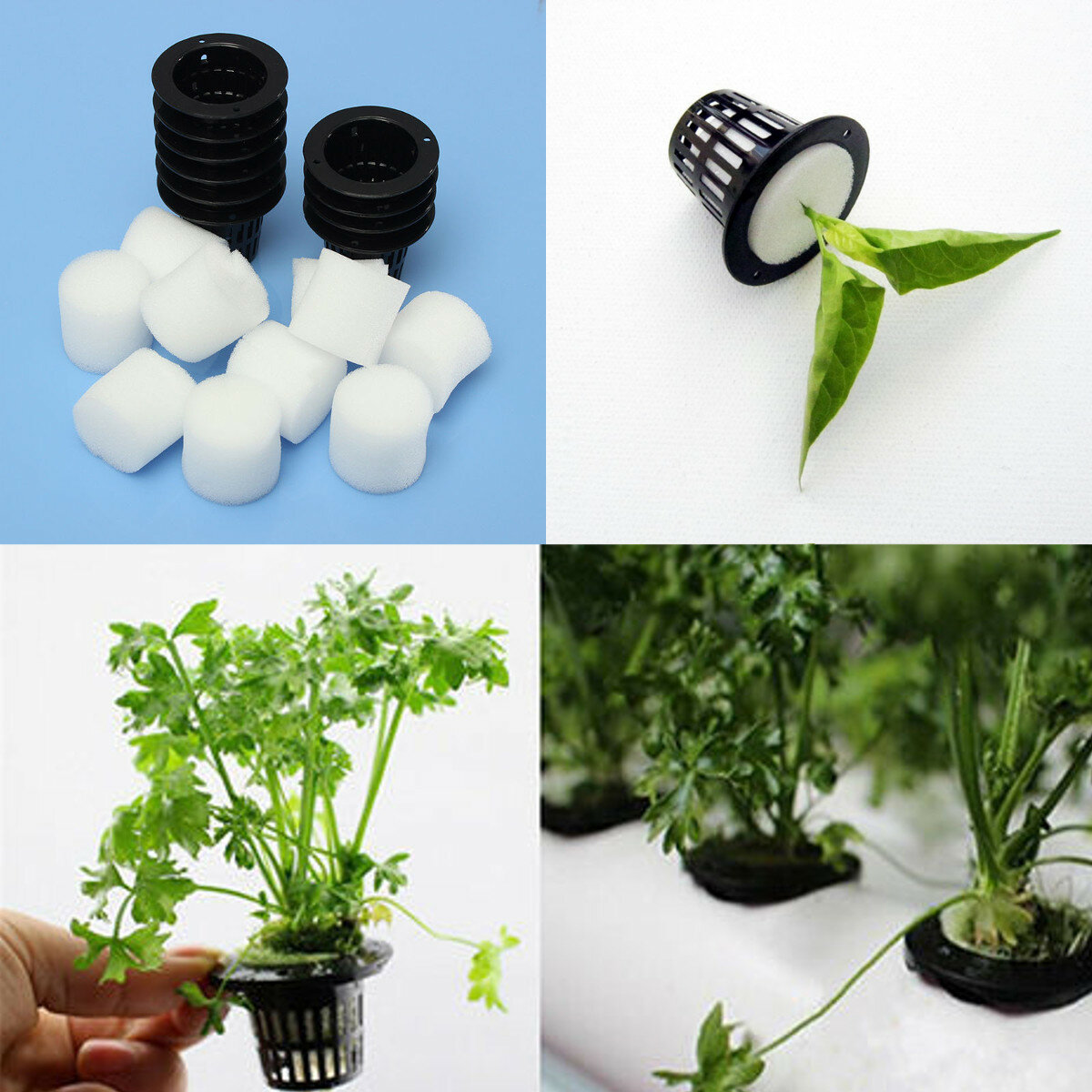 Black Plastic Mesh Pot Hydroponic Aeroponic Plant Grow Net Garden Flower Clone