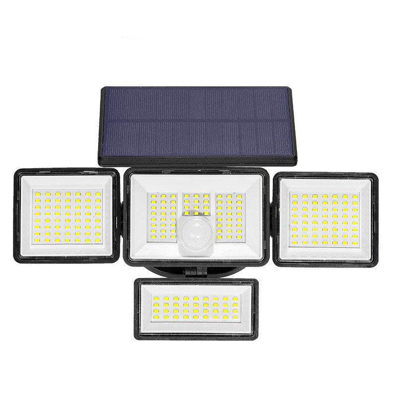208 LED Güneşli Avlu Lambası Algılayan Sokak Lambası Taşınabilir Dört Taraflı Çim Lambası Kamp Lambası