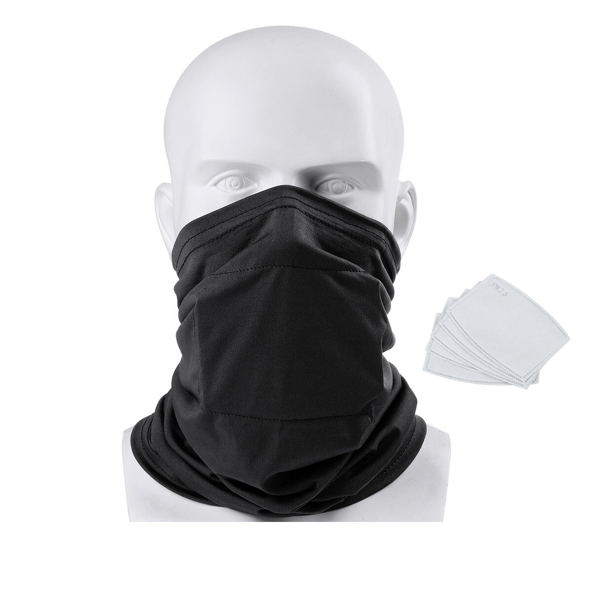 Gezichtsmasker voor volwassenen met 5 stuks PM2.5 Filters Tube Sjaal Bandana Head Multi-use Motorcyc