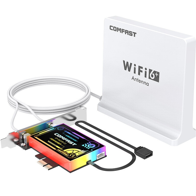

Comfast 3000 Мбит / с WiFi 6 PCIe Card 160 МГц Bluetooth 5.1 Dual Стандарты Беспроводной сетевой адаптер 802.11ax WiFi А