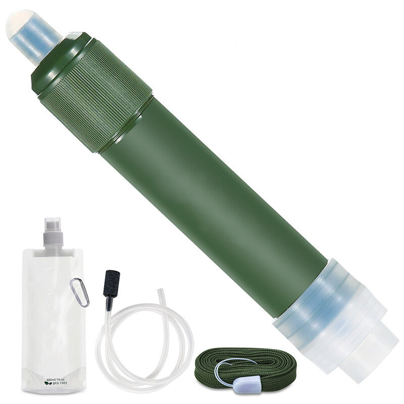 PREE 70G 3000L Filtro per acqua portatile all'aperto Sistema di purificazione della filtrazione dell'acqua a cannuccia per strumento di sopravvivenza in campeggio di emergenza