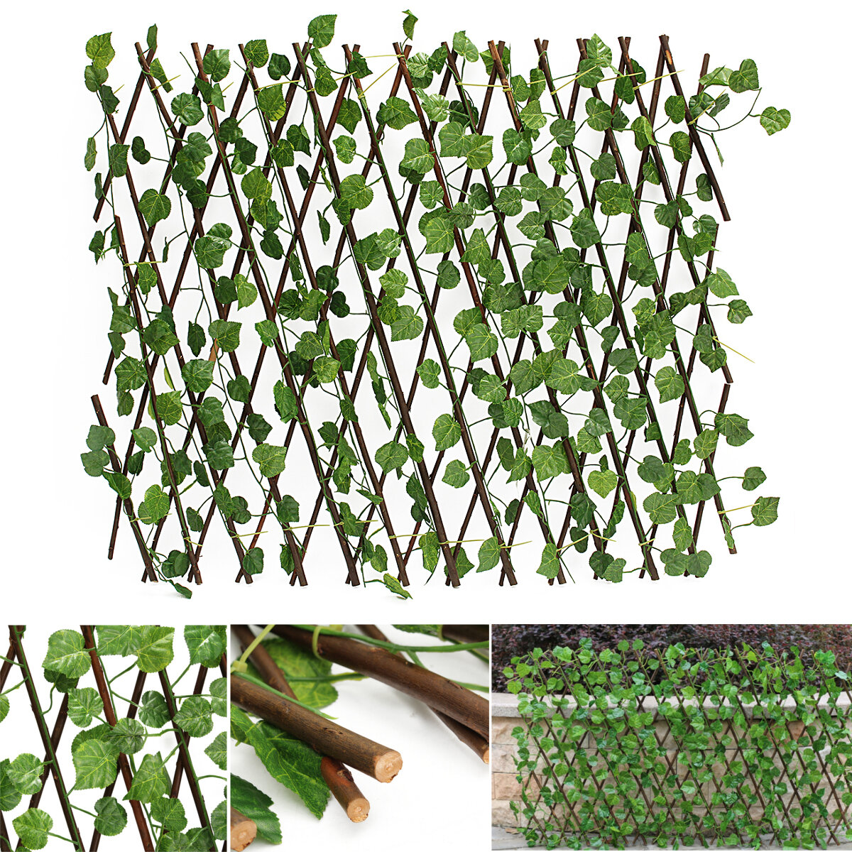 70CM Stretchable Artificial Faux Ivy Leaf Privacy Fence Screen Hedge Decor Panels Garden Outdoor