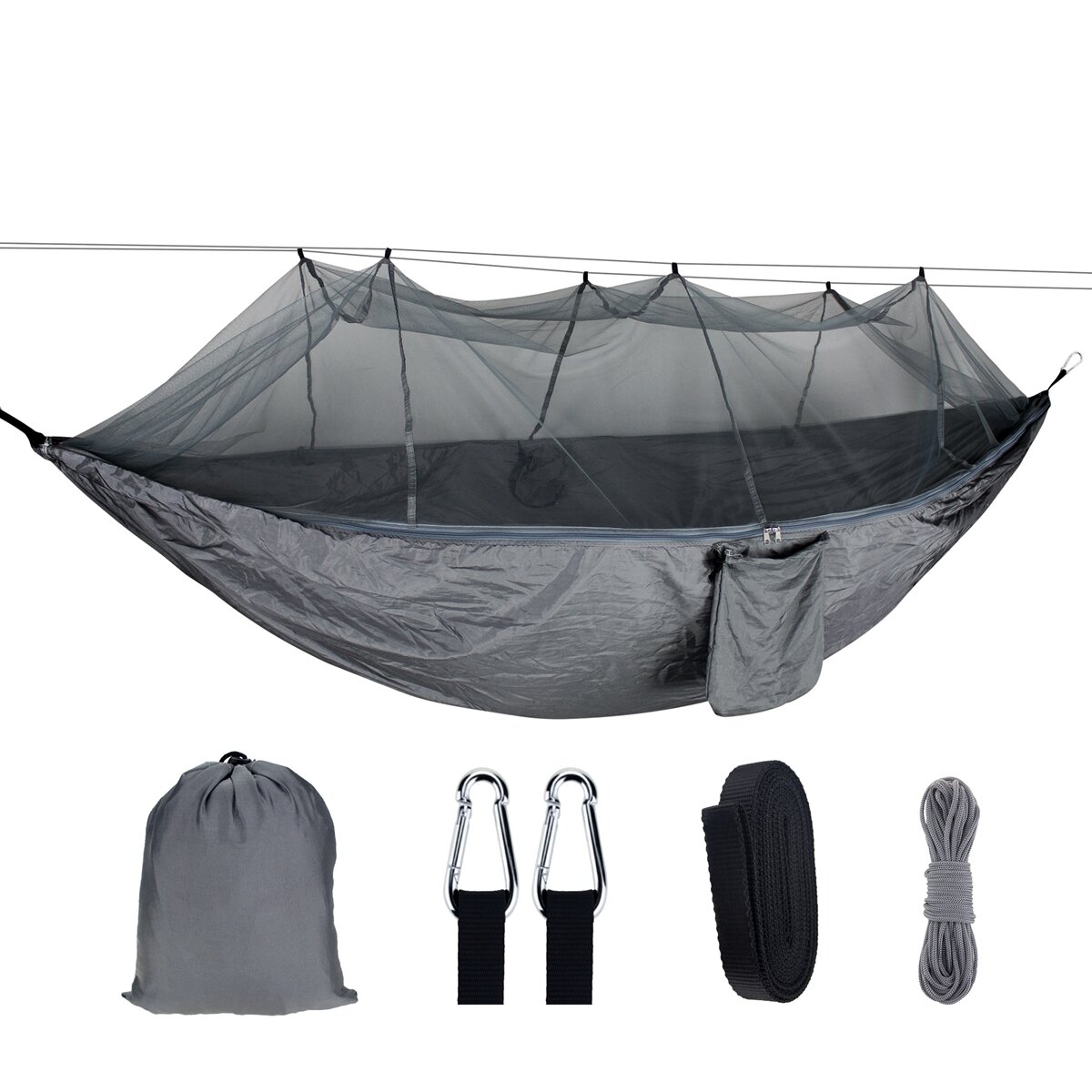 1-2 Person Portable Outdoor Camping Hammock with Mosquito Net High 