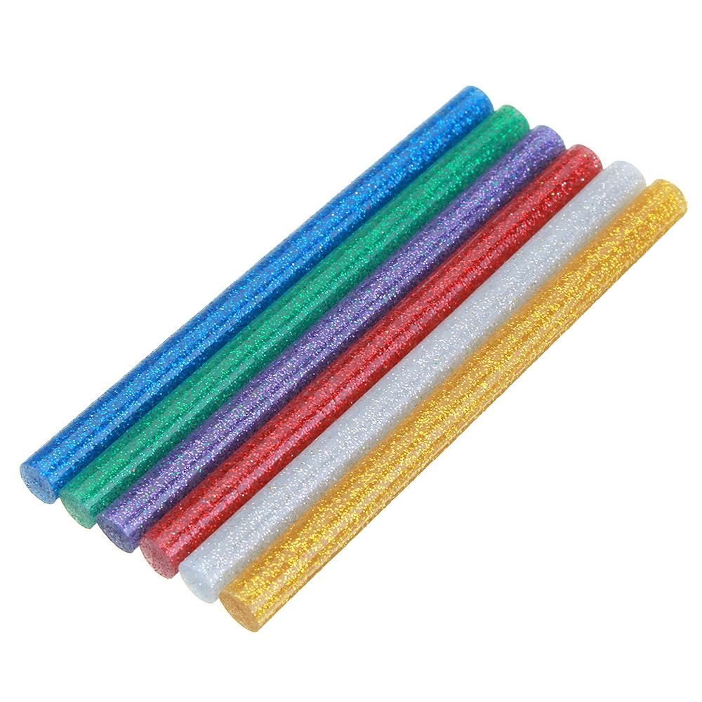 10Pcs 7mmx100mm Colorful Glitter Hot Melt Glue Stick Colorant DIY Crafts Repair Model Adhesive Sticks