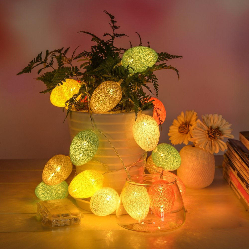 

1,8 м 10 LED хлопок Пасха яйца гирлянды LED Сказочные огни для фестиваля Рождество Хэллоуин