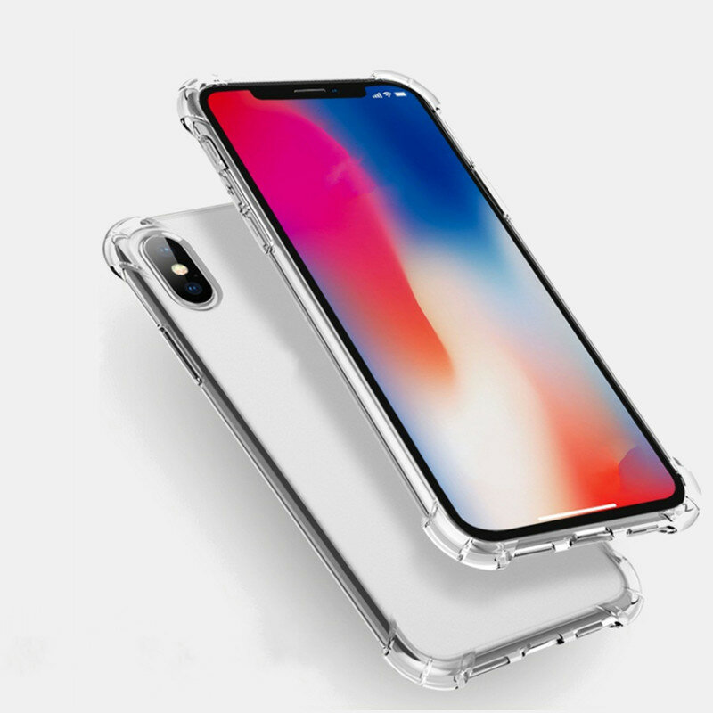 Meerkleuren Luchtkussen Hoeken Schokbestendig Transparant Soft Siliconen TPU Case voor iPhone X