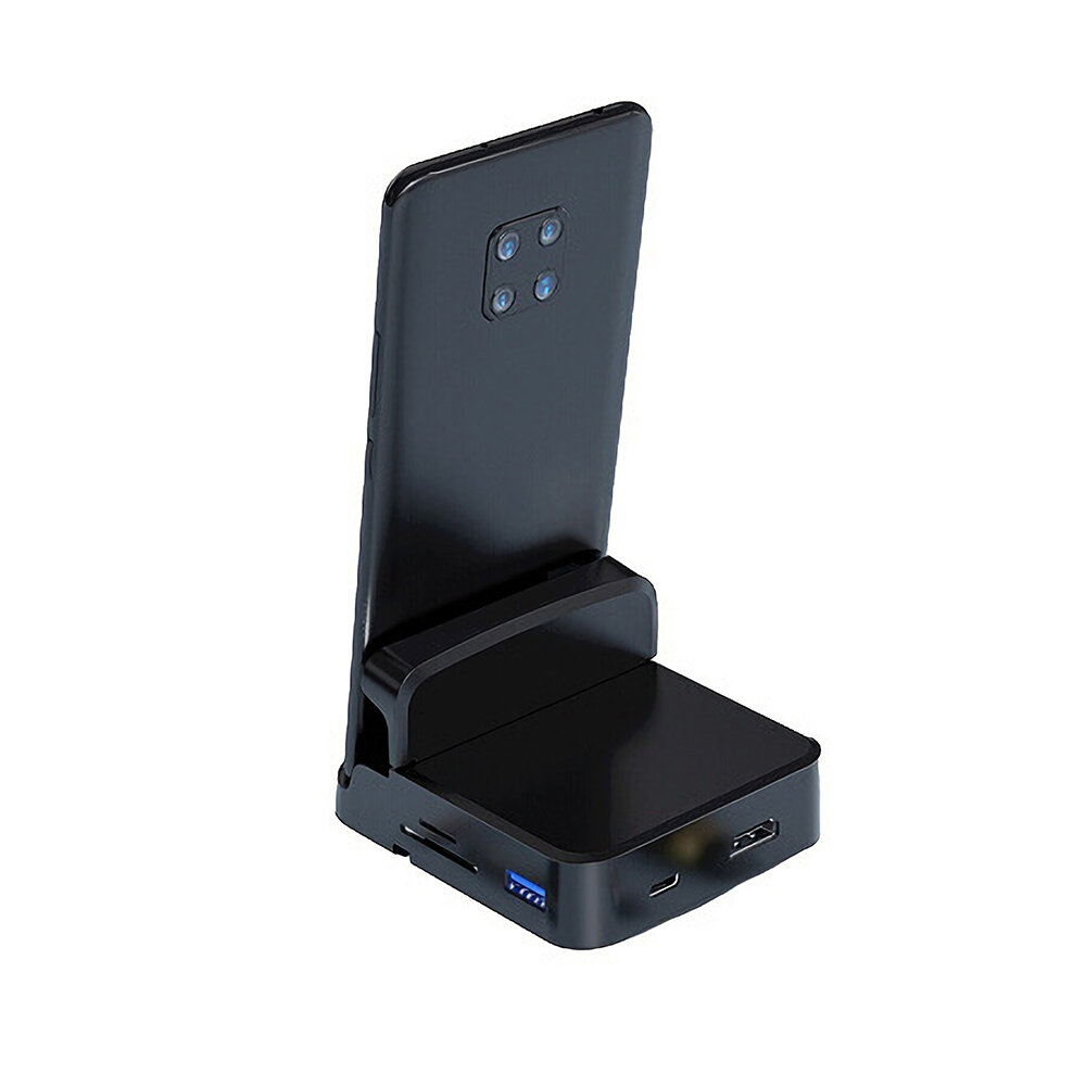 Biaze R42 Type-C Mobiele Telefoon Dock naar USB HD Geheugenkaart Display Splitter Office Base voor H