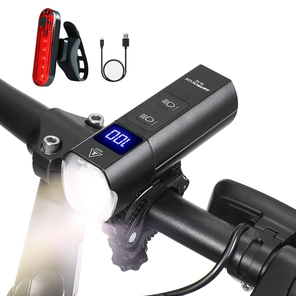 Astrolux® BL02 Bike Light Set 1200lm 5 Modes USB Rechargeable Headlight 5000mAh Power Bank with 4 Modes Taillight