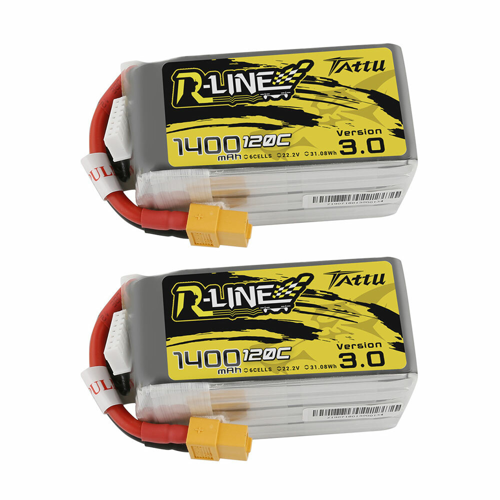 

TATTU R-LINE 3.0 6S 22.2V 1400mAh 120C 6S1P LiPo Battery XT60 Plug for iFlight Nazgul5 V3 FPV Racing Drone