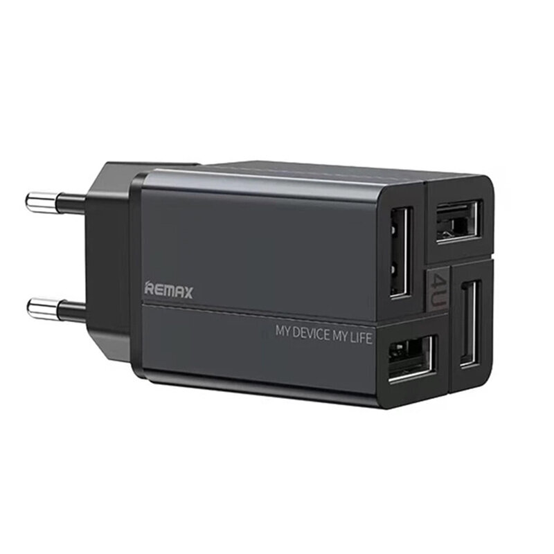 

Зарядное устройство Remax USB 3.4A Адаптер питания EU/UK Plug Adapter с 4-портовым USB для телефона и ноутбука RP-U43