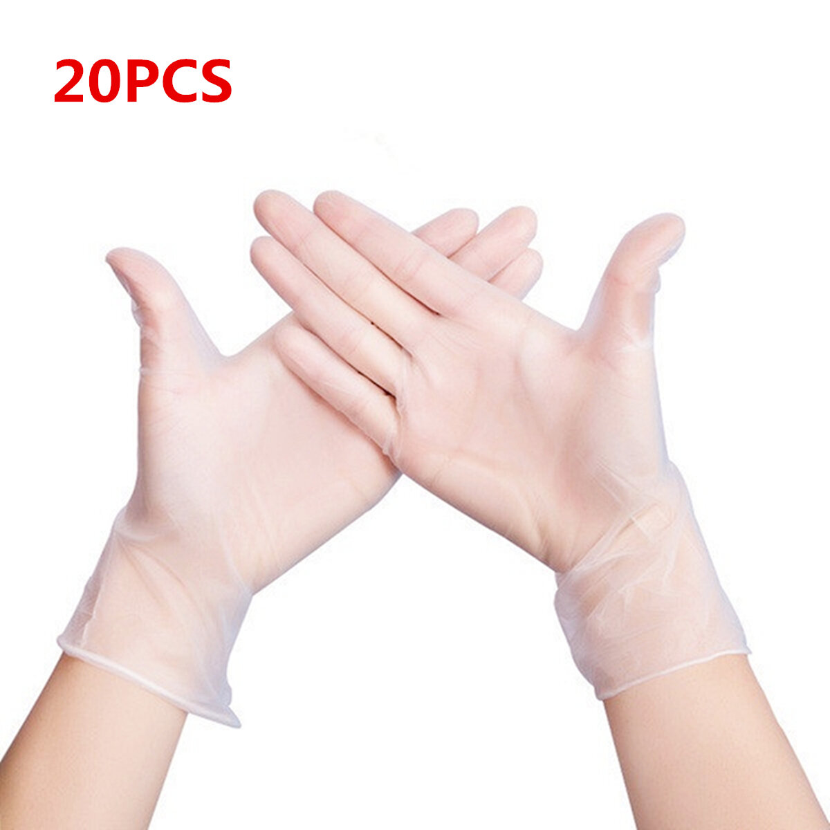 MIANDASHI 20 peças de luvas descartáveis de PVC para churrasco Luvas impermeáveis ​​de segurança anti-infecção