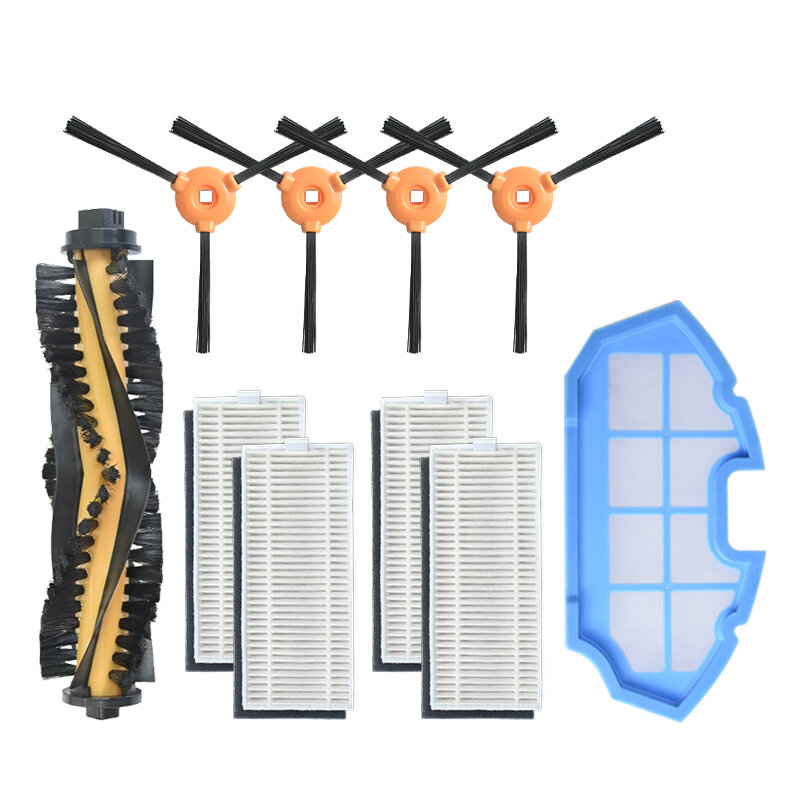 

10pcs Replacements for Ecovacs N79 Vacuum Cleaner Parts Accessories Main Brush*1 Side Brushes*4 HEPA Filters*4 Primary F