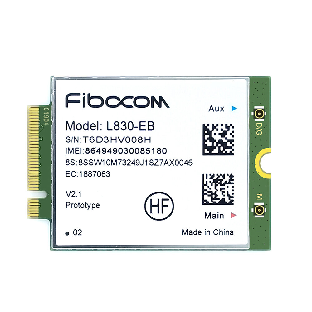 

Fibocom L830-EB LTE 4G Module M.2 NGFF Card For Lenovo X280 X380 S1 P52s T580 T480 L580