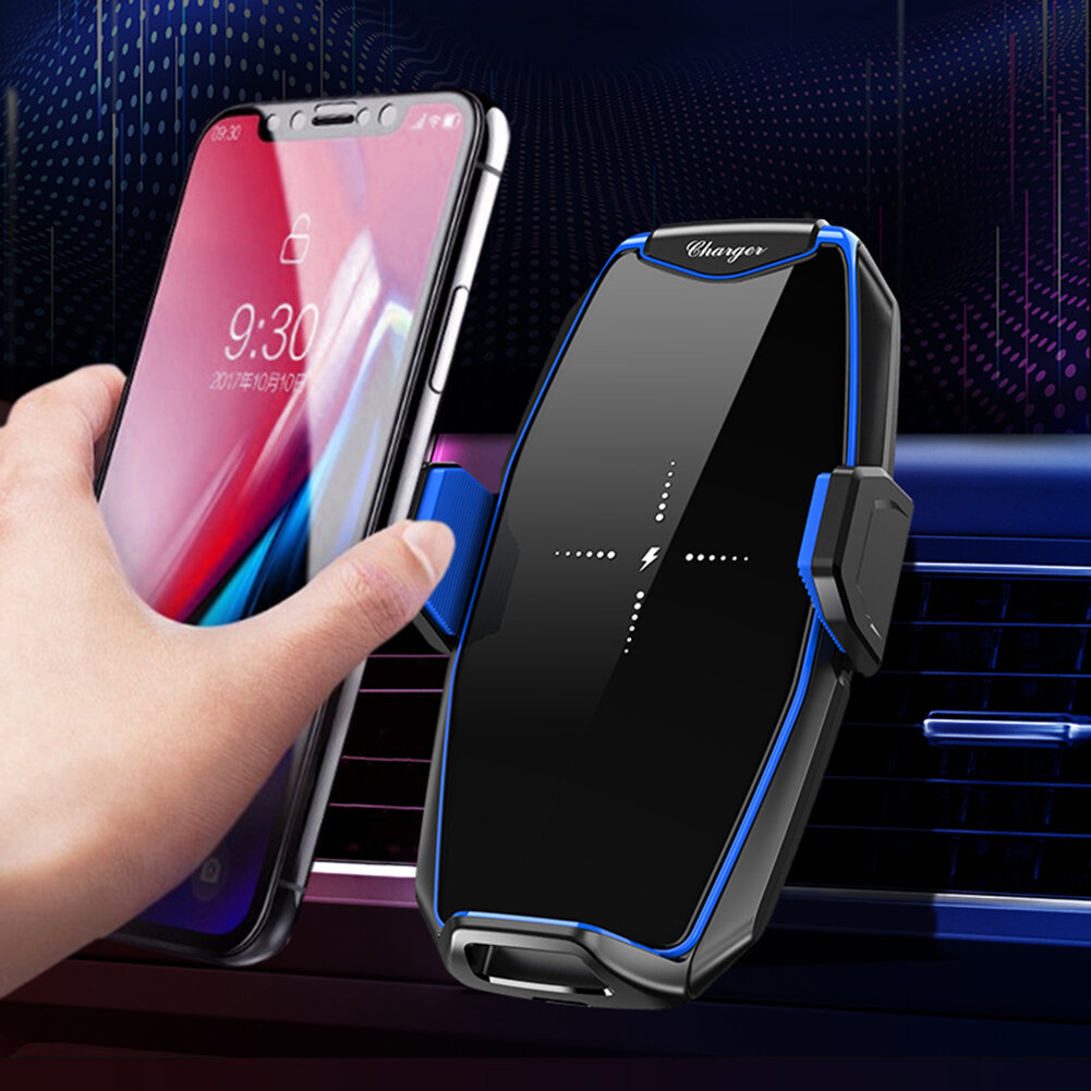 Bakeey15Wワイヤレス充電器赤外線誘導クランプ式エアベント車の電話ホルダー車のマウント4.0-6.7インチのスマートフォン用iPhone11 Pro Max SE 2020 Huawei