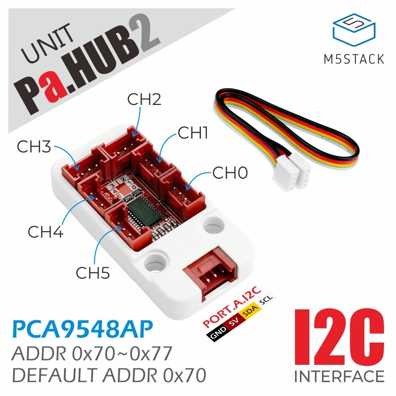 M5Stack PaHUB2 I2C Uitbreidbare hub ingebed PCA9548AP-I2C meerkanaals schakelaar IC-uitbreidingsmodu
