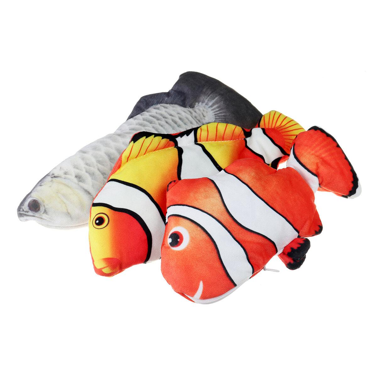 Electric Fish Toy Soft Realistic 3D USB Charged Red/Yellow/Silver Fish Toy Cat Playing Accessories For Home Garden