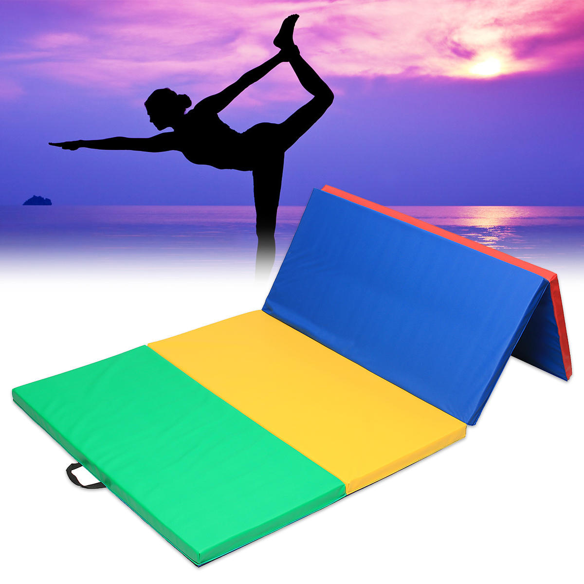 240x120x5cm Folding Gymnastics Panel Exercise Yoga Mats Tumbling Fitness Pad Sport Protective Gear