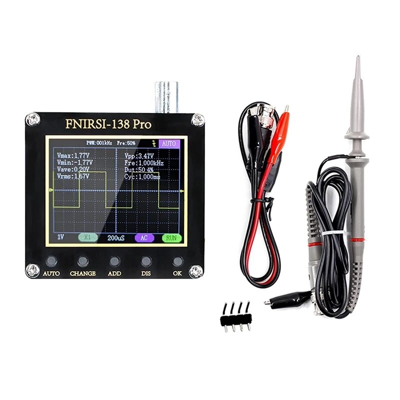 FNIRSI 138Pro Multifunction 2.4-Inch Display Digital Oscilloscope One Button Auto Adjust PWM Square Waves Output